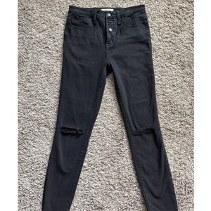 Madewell Jeans 10" high-rise jeggings 27T, black,